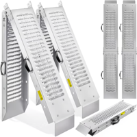 Nájazdové rampy na auto DRIVE, sklápateľné, sada 2ks, max 400 kg, 160cm, strieborná