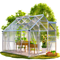Záhradný skleník z polykarbonátu so základňou M4, 250x190x195cm, transparentná