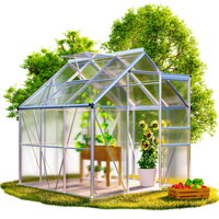 Záhradný skleník z polykarbonátu so základňou M4, 250x190x195cm, transparentná