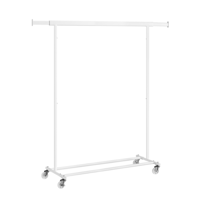 Stojan na oblečenie INEZ na kolieskach, max.90kg, 83,5x45x160cm, biela