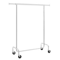 Stojan na oblečnie IRENE na kolieskach, max.130kg, 150x45x160cm, strieborná