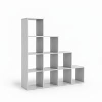 Úložná polica, regál KALLA, 129,5x29x129,5cm, biela