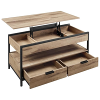 Výškovo nastaviteľný konferenčný stolík GASPAR, 50x100x(48-63) cm camel hnedá / čierna