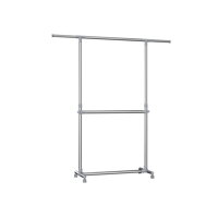 Stojan na oblečenie dvojstupňový JASON 93x49x113-198cm, strieborná