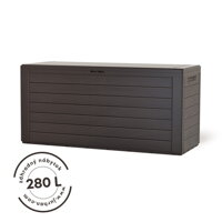 Odkladací box Woodebox so sklápateľným vrchnákom hnedý 280L - 120x46x57cm