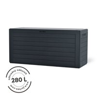 Odkladací box Woodebox so sklápateľným vrchnákom antracitový 280L - 120x46x57cm