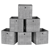 Úložné boxy GARY 6ks,30x30x30cm, šedá 