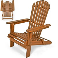 Záhradné lehátko ADIRONDACK, sklápacie, 69x84x94cm, prírodná hnedá