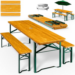 Pivný set KLASIK, 170cm, prírodná hnedá