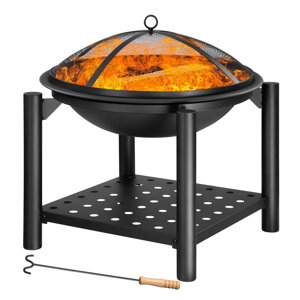 Ohnisko s priestorom na drevo FIRE, Ø55cm, čierna