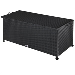 Polyratanový úložný box RICCO, 122x56 61cm, čierna