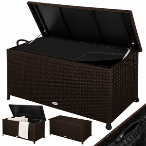 Polyratanový úložný box RICCO, 117 x 53 x 60cm, tmavá hnedá