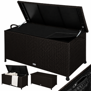 Polyratanový úložný box RICCO, 117 x 53 x 60cm, tmavá hnedá