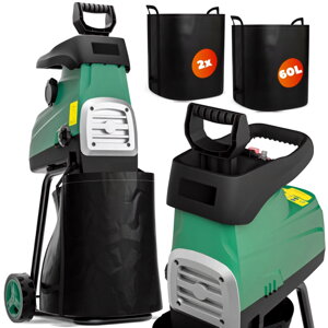 Záhradný štiepkovač/drvič DIOX+2x 60l vrece, 3100W čierna/zelená