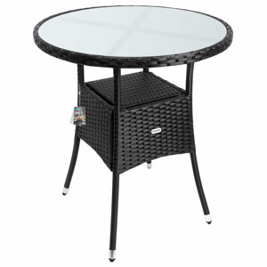 Záhradný stôl RENO, Ø60cm, čierna