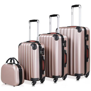 Sada kufrov Baseline s tvrdým obalom, ABS, ružová 12l, 34l, 59l, 89l
