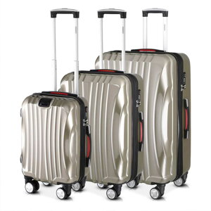 Sada kufrov Ikarus s tvrdým obalom, champagne, ABS, 38l, 102l, 154l