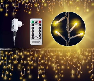 Vianočná reťaz svetelné cencúle LED, teplá biela, 10m