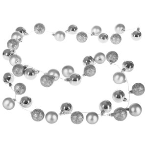 Vianočná reťaz strieborné gule LED, teplá biela, 2m