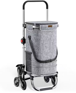 Nákupná taška na kolieskach do schodov COMFORT,50l, šedá