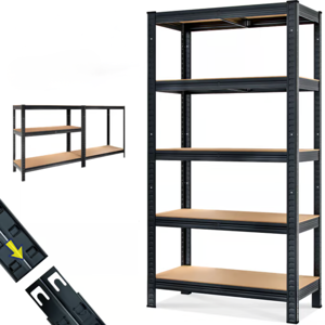 Regál s vysokou nosnosťou HEAVY, max. 875kg, 90x40x180cm, čierna