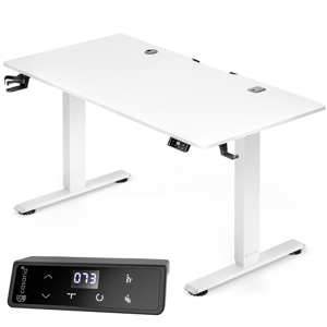 Výškovo nastaviteľný kancelársky stôl FLEXI, 140x60x72-117cm, biela