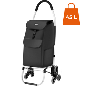 Nákupná taška Shopper, na kolieskach do schodov 45L, 101x45x39, čierna