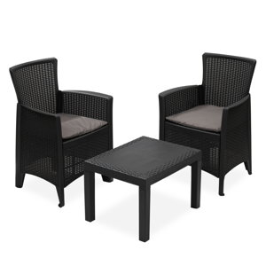 Záhradný set FOREST, 3-dielny, antracitová