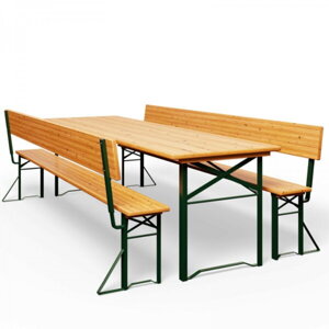 Pivný set PRAKTIK s operadlami, 170cm, hnedá