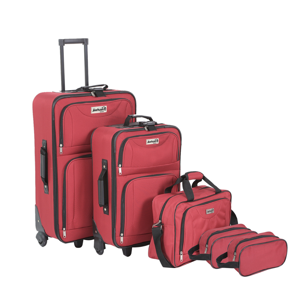 Sada cestovných kufrov TRAVEL, 5-dielna, červená