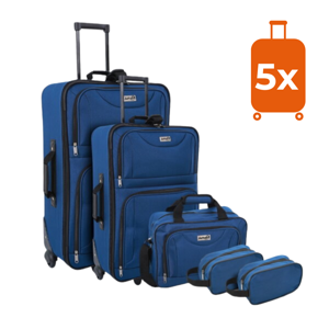 Sada cestovných kufrov TRAVEL 5-dielna, polnočná modrá