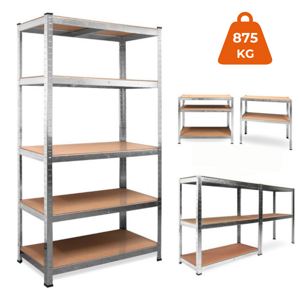 Regál s vysokou nosnosťou HEAVY, max 875kg, 90x40x180cm, strieborná