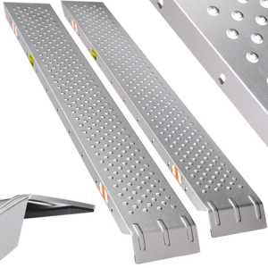 Nájazdové rampy na auto MARA, sada 2ks, 400kg, 150cm, strieborná