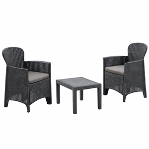 Záhradný set AKITA, 3-dielny, antracitová