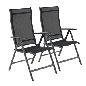 Záhradná stolička RIVIERA, set 2 ks, čierna