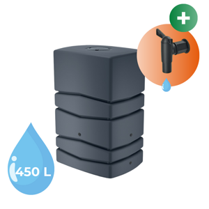 Sud na dažďovú vodu AQUA TOWER antracitový 450l