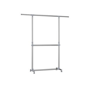 Stojan na oblečenie dvojstupňový JASON 93x49x113-198cm, strieborná