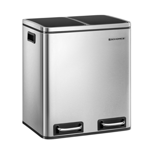 Kôš na separovanie odpadu SORT 30l (2×15l), strieborná/čierna