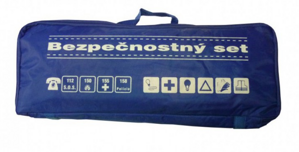 Bezpečnostný set povinnej výbavy automobilu modrý