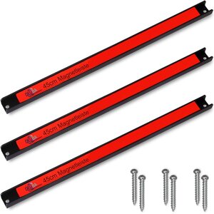 Magnetická lišta HOLDER, 3ks, 45cm, červená/čierna