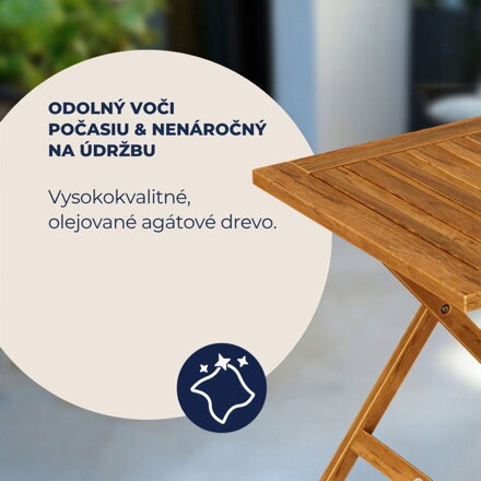 Odkladací stolík VITEK z akáciového dreva 46x46x46cm, hnedá