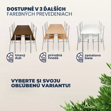 Jedálenská súprava PAUL,  5-dielna, dubová hnedá