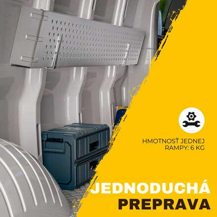 Nájazdové rampy na auto MARA, sada 2ks, 400kg, 160cm, strieborná
