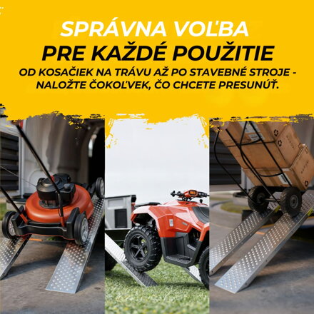 Nájazdové rampy na auto MARA, sada 2ks, 400kg, 160cm, strieborná