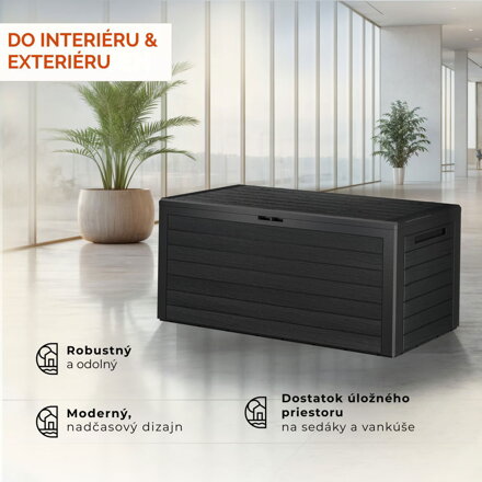 Úložný box WOODEBOX - 280L, 120x46x57cm, antracitová