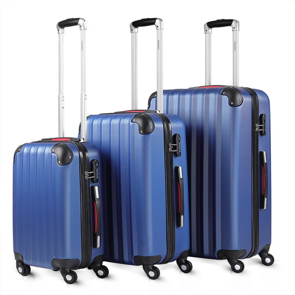 Sada kufrov Baseline s tvrdým obalom, ABS, modrá 36l, 60l, 89l
