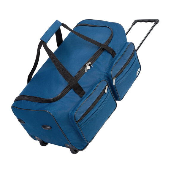 Cestovná taška na kolieskach 85 l modrá – visiaci zámok