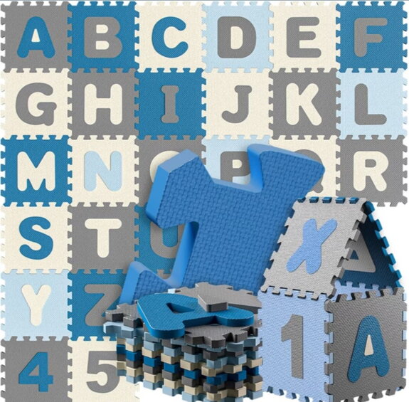 Puzzle-podložka 86-dielna – modrá