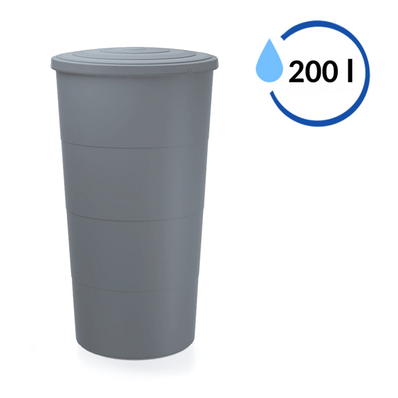 Sud na dažďovú vodu SMOOTH svetlo šedý 200 l