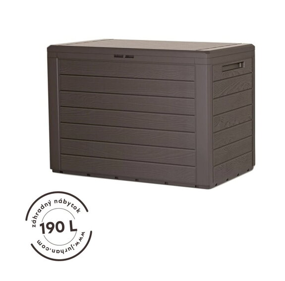 Odkladací box Woodebox so sklápateľným vrchnákom hnedý 190L - 78x44x55cm